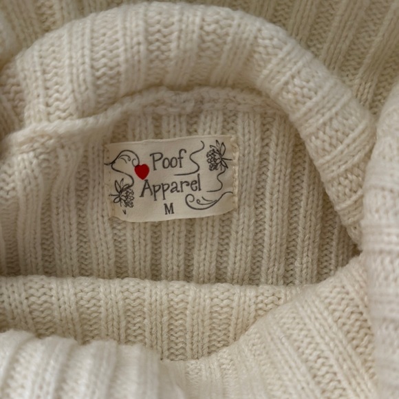 Cropped Cream Colored Turtleneck Sweater - Picture 4 of 5